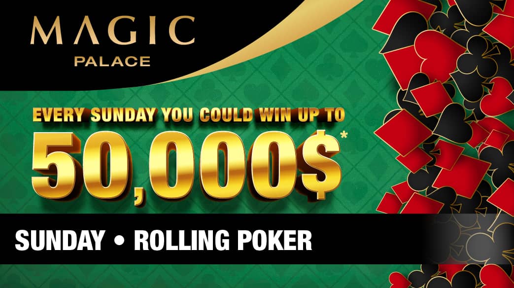 Sunday Promotion -  Rolling Poker Sunday is Back!
